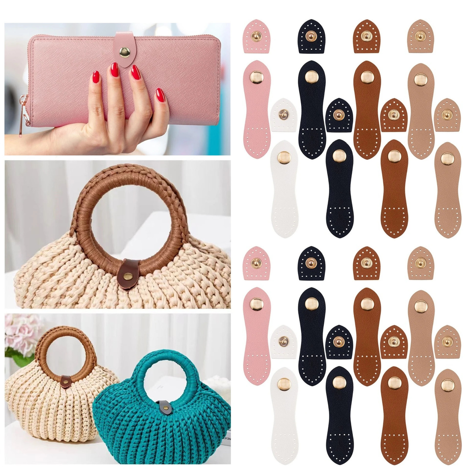 9cm Fashion Leather Bag Buckle Handmade Buttons Wallet Hasp Clasp Card Pack for DIY Handbag Accessories 241017