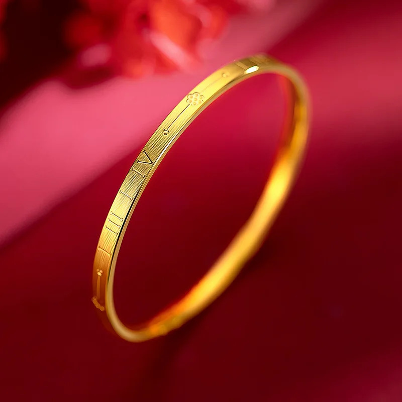 Solid 22K Womens Gold Bracelet Non Fading Gold Jewelry Bracelet er Gold Bracelet Wedding Engagement Gift 241007