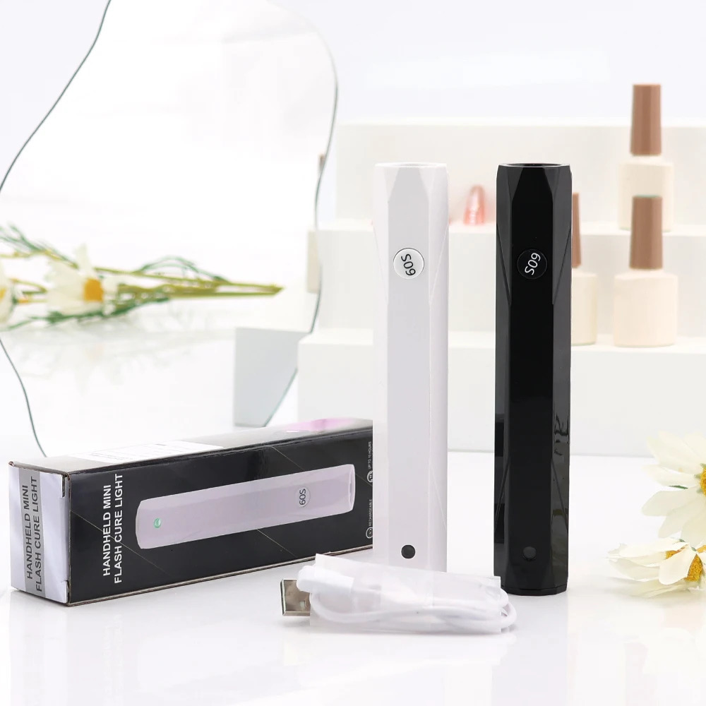 9w cordless LED nail lamp USB security UV flash curing LED nail lamp red light portable handheld mini dryer gel art tool mini lamp 241018