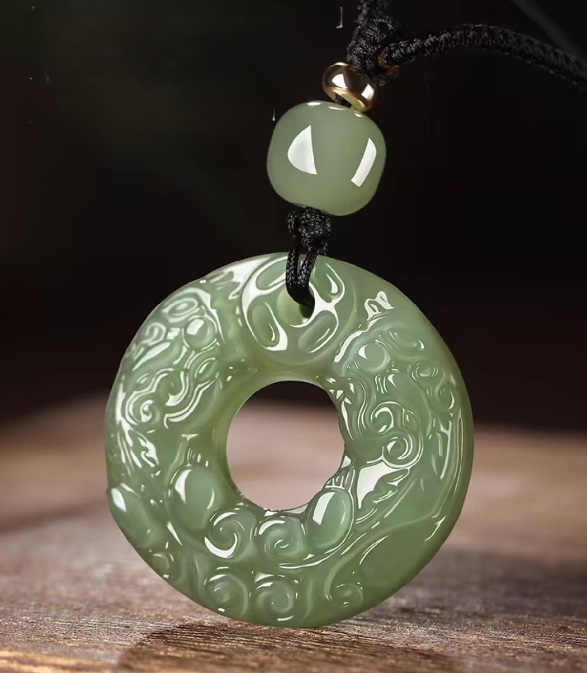 SINGLE - Fengshui Pixiu Necklace - Good Karma Jade Pendant for Men & Women, Couple Matching Wealth Charm Jade Pixiu Pendant