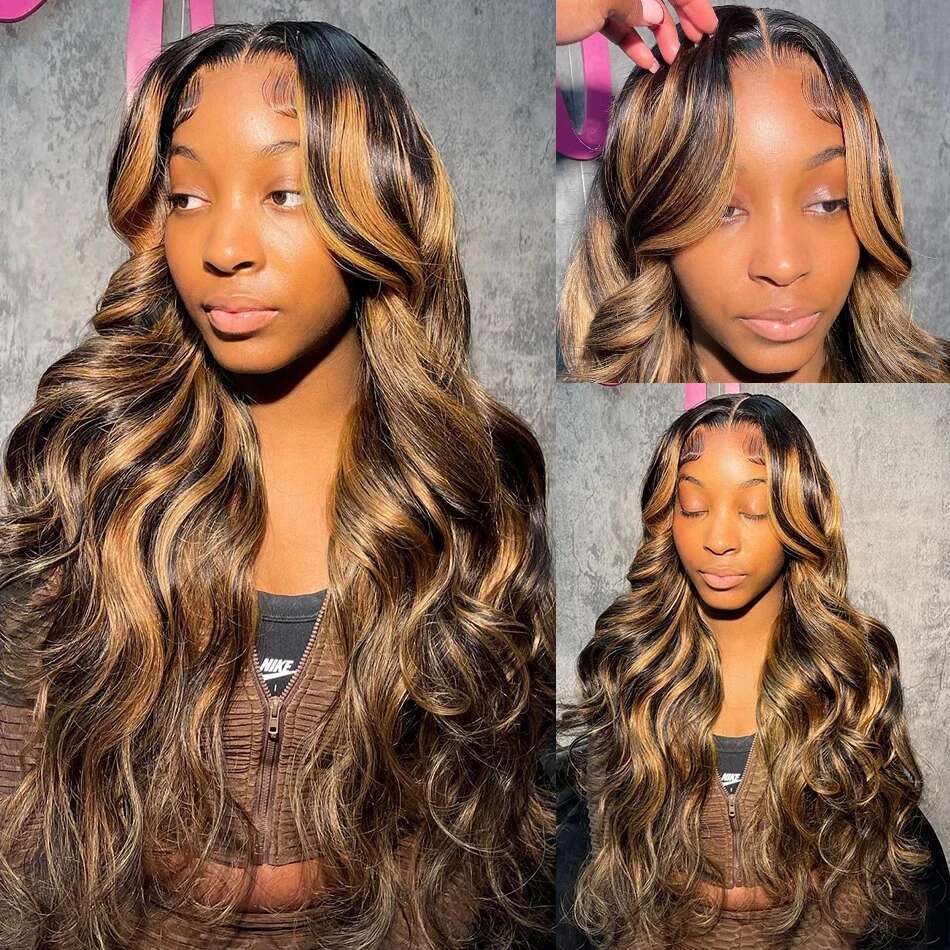13x6 Hd Frontal Honey Blonde Ombre Body Wave Lace Front Wig 13x4 Colored Bleached Highlight Human Hair Wigs Pre Plucked