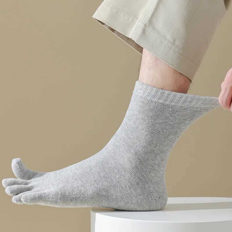 5 Pairs Large Thick Cotton Socks with Toes Men Women Autumn Winter Thermal Five Finger Sock Solid Color Warm Terry Loop HosieryXJ241019