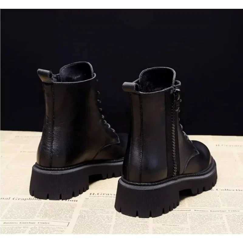 Autumn and winter black womens boots fashionable and durable womens shoes with cotton zipper added womens boots Y241019