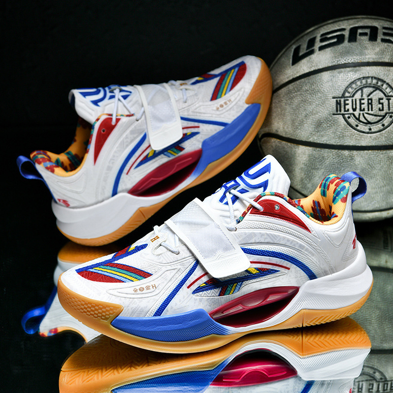 Night light basketball shoes, men's women's boots, MD rubber sole, friction mesh surface, student, youth and children's sports shoes