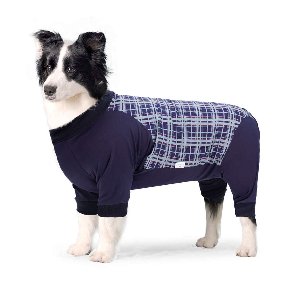 Dog Breathable Pets Postoperative Clothing Weaning Dogs Recovery Suit Plaid Pet Clothes Coat
