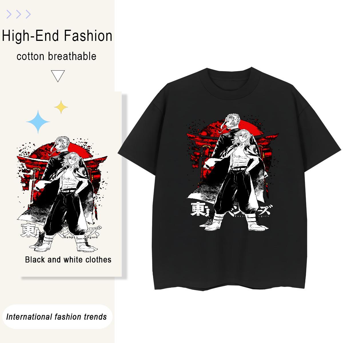 Classic T Shirts Women 230g Pure Cotton Breathable Casual Sport Tokyo Revengers Womens Tshirts Lady Plus Size Cartoon Tops Shirt