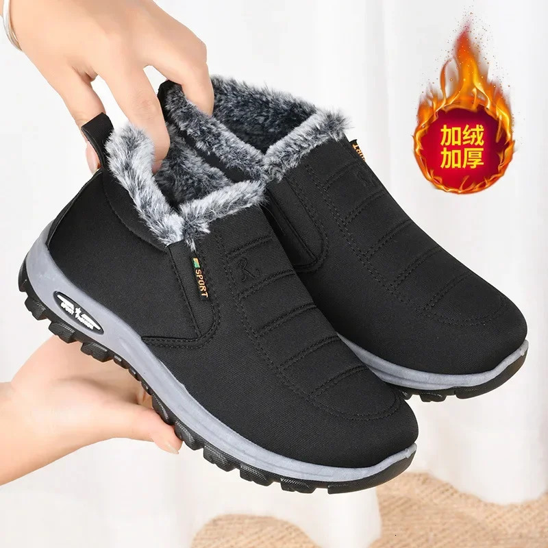 Winter snow boots mens casual sliding ankle boots warm fur comfortable sports shoes anti slip Botas mens shoes Zapatos Hombre 2024 241018