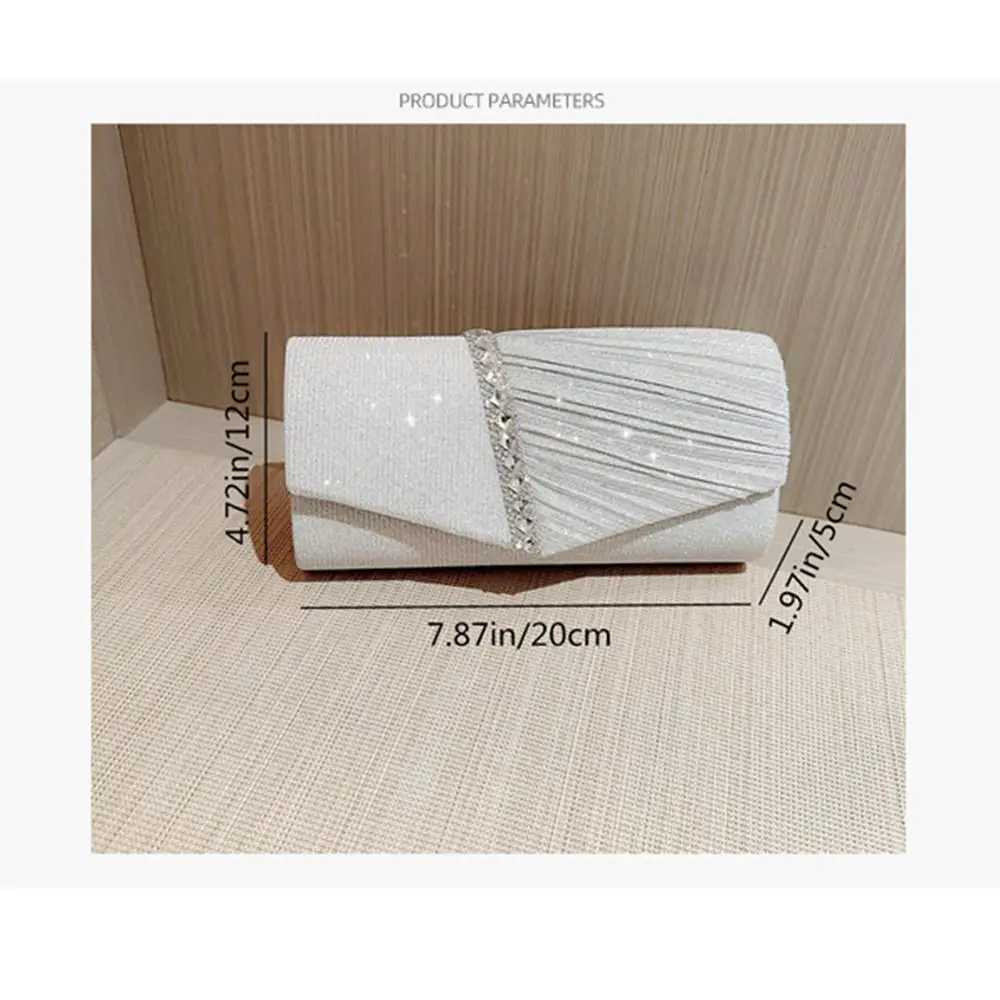 Fashionable womens luxury sequin clutch evening bag flash banquet handbag womens chain shoulder bag dinner bag wedding party Y241019