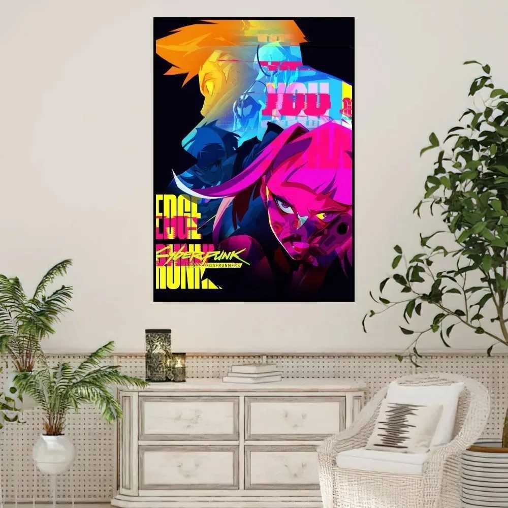 Anime C-Cyberpunk E-Edgerunners Poster Prints Wall Sticker Painting Bedroom Living Room Decoration Office Home Self AdhesiveXJ241016