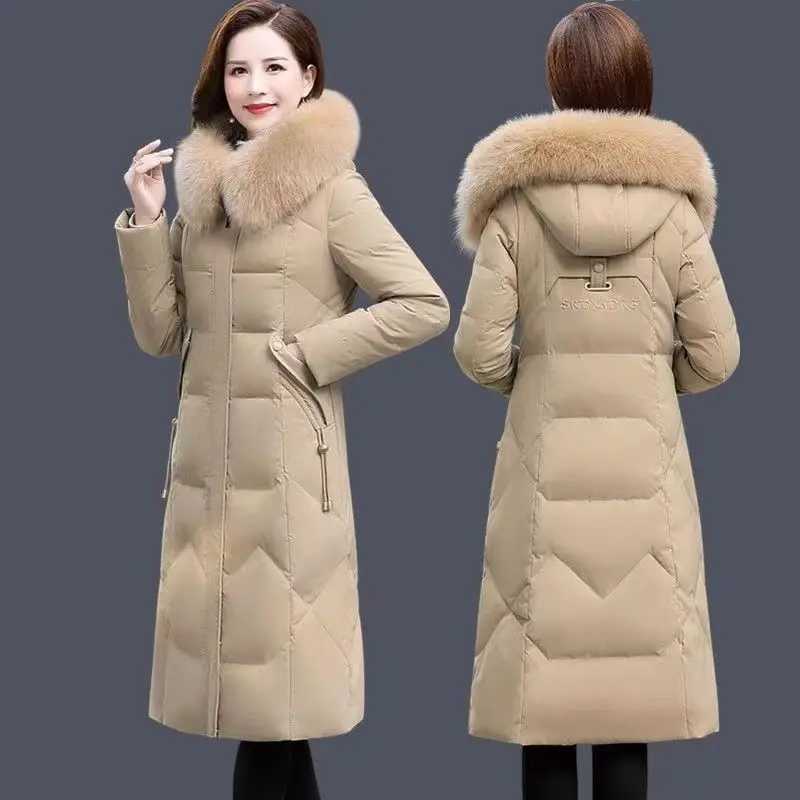 2024 New Korean Down Cotton CoatWomen Long Winter Puffer Parkas Thicken Warm Hooded Cotton-Padded Jacket Coat Zipper OvercoatX241019