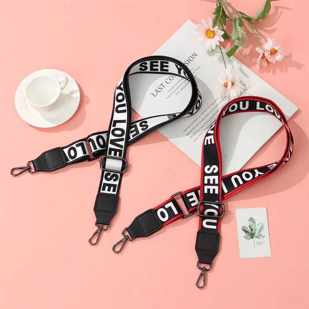 Nylon Bag Strap Woman Colored Straps for Crossbody Messenger Shoulder Accessories Adjustable Embroidered Belts 241017