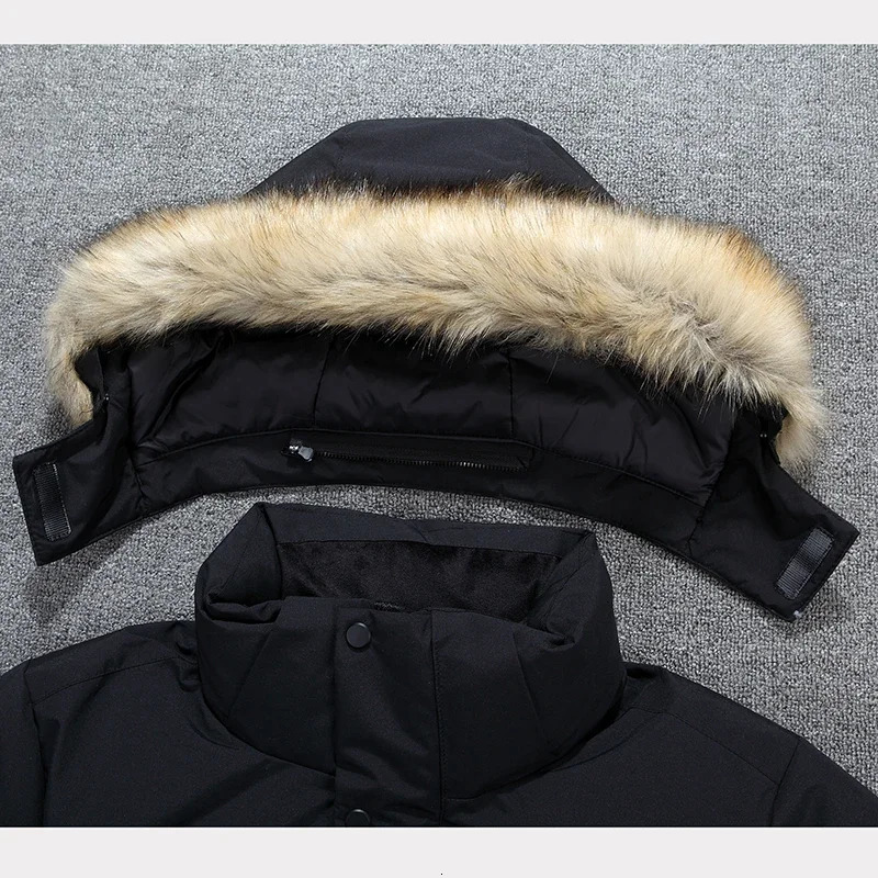-40 degree high-quality white duck down jacket for men thick winter fur collar warm park waterproof and windproof 241018
