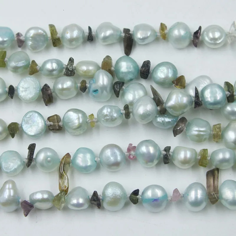 3Strand 6MM Natural Baroque Freshwater Pearl Necklace Natural Irregular Stone Composition Classic Womens Party Jewelry 241018