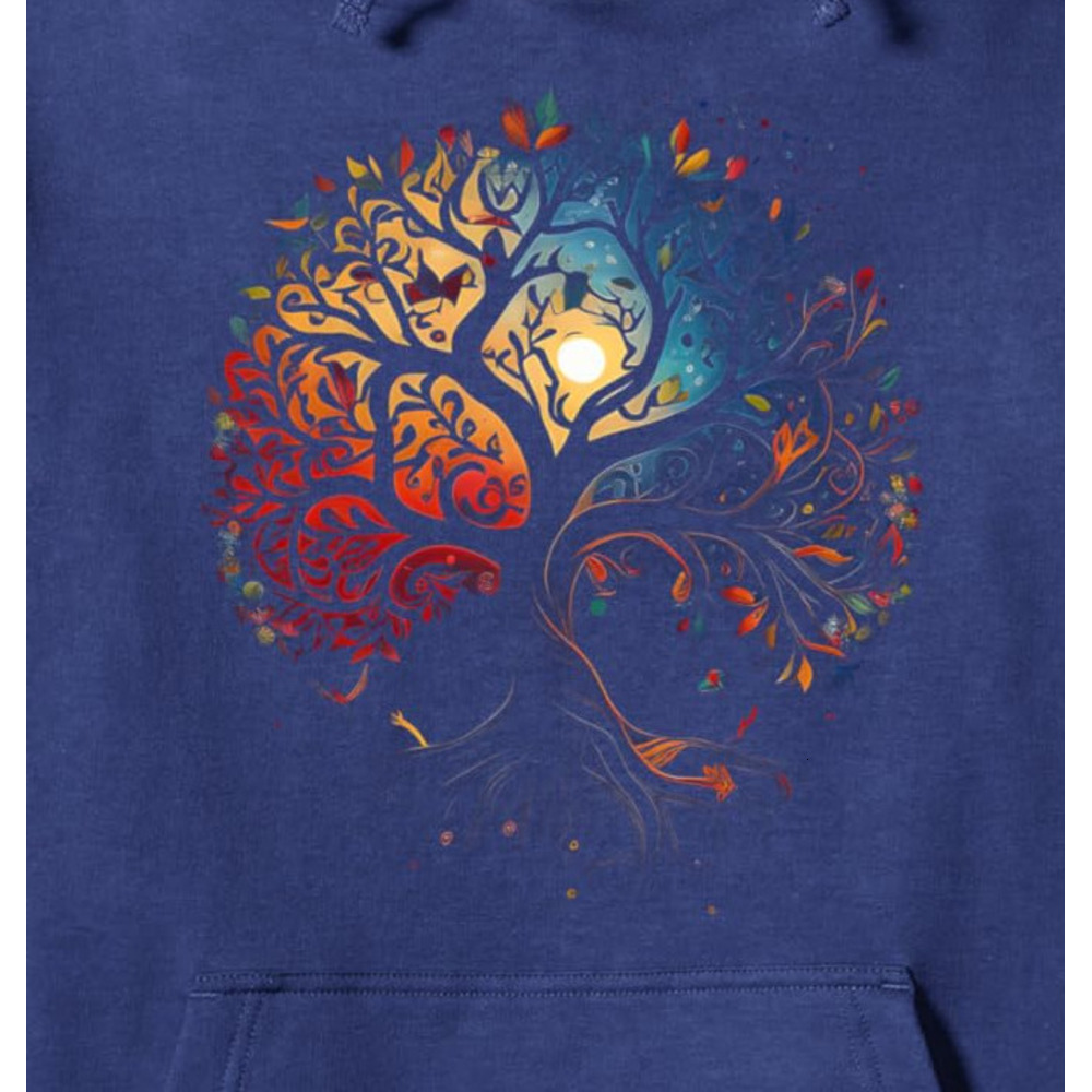 Hoodie for Mens Womens Seasons Change Tree Of Life Nature Art Design Pullover Hoodie Graphic Hoodies sweatshirt Pullover Long Sleeve keep warm