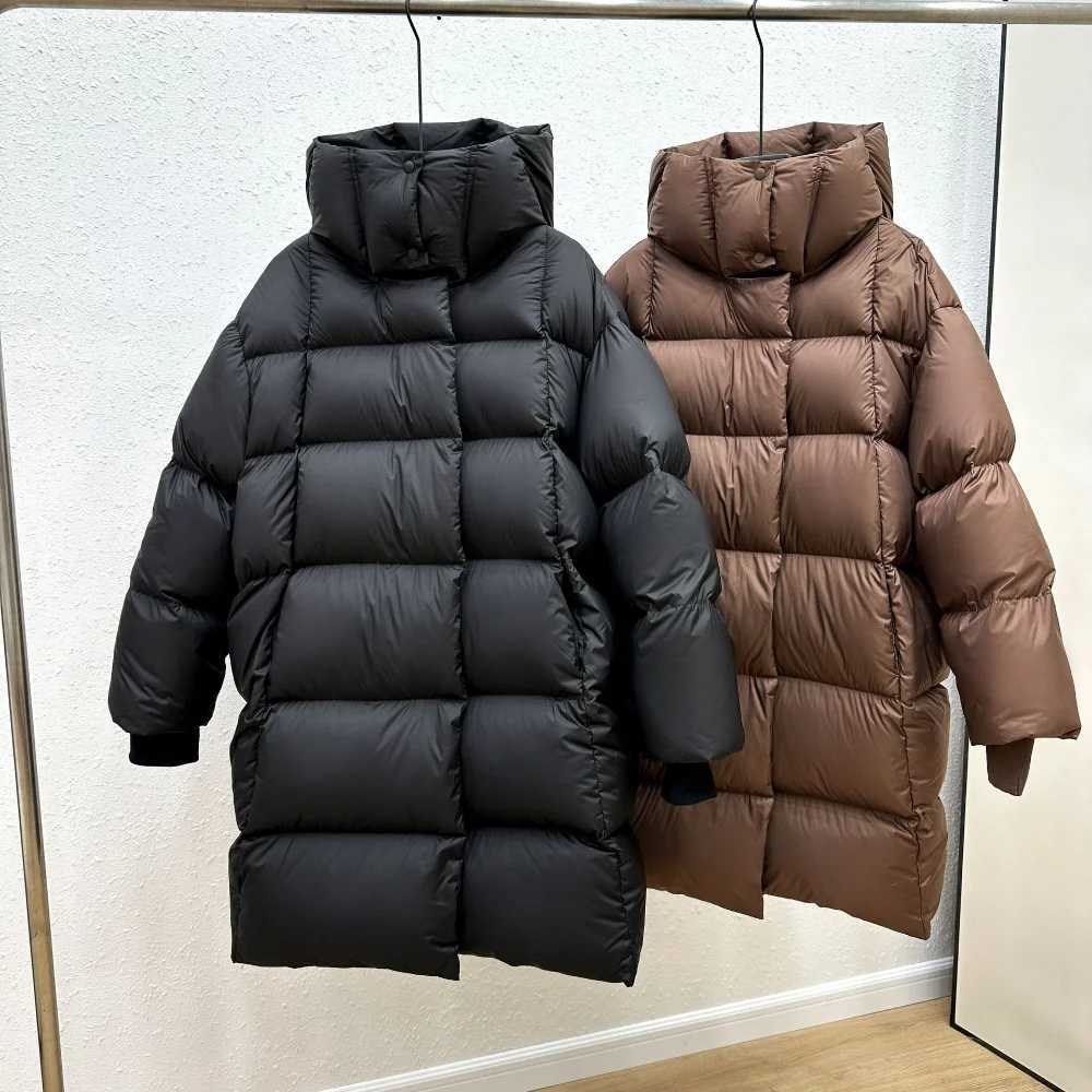 Womens Down Jacket in The Long Cocoon Thickened Hooded Jacket Loose Korean Version of The Bread Clothing Outdoor WarmthX241019
