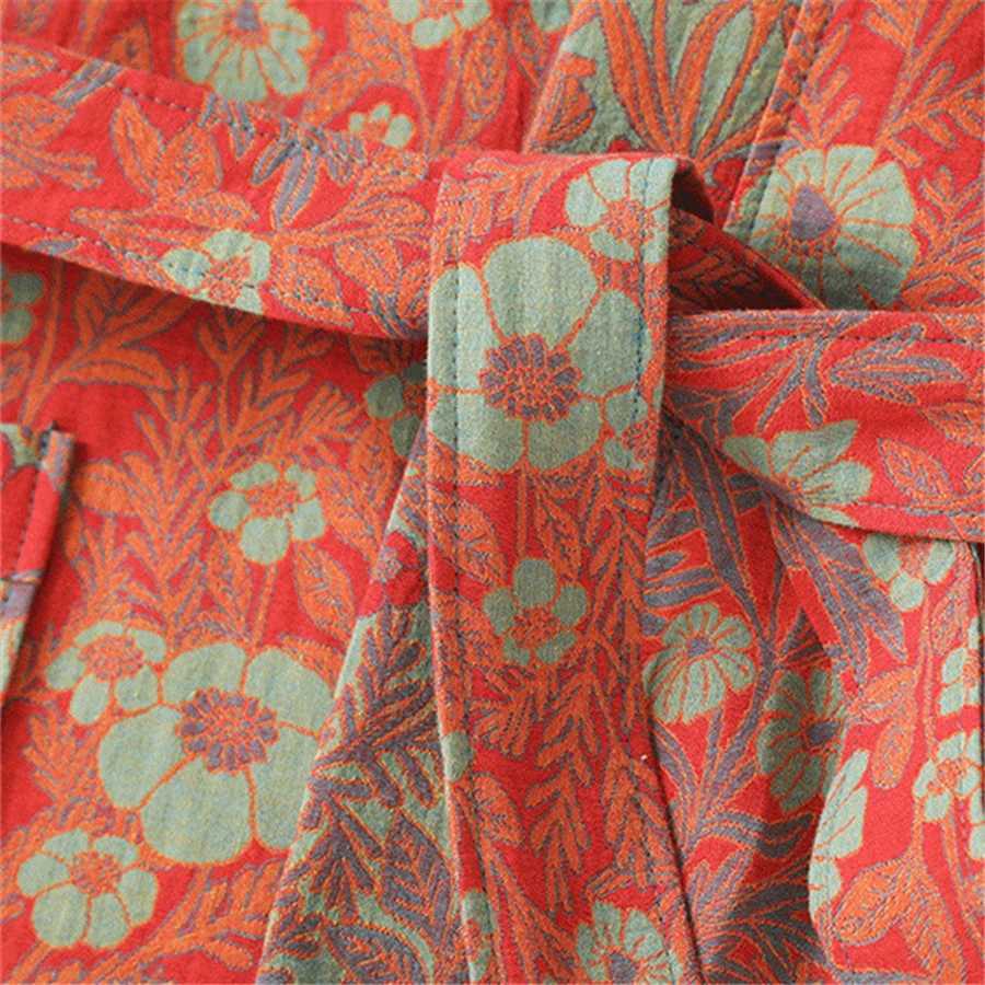2024 Summer Couple Dressing Gown Vintage Loungewear Double Layer Gauze Bathrobe Men Shower Robe Women V-neck Kimono SleepwearXJ241018