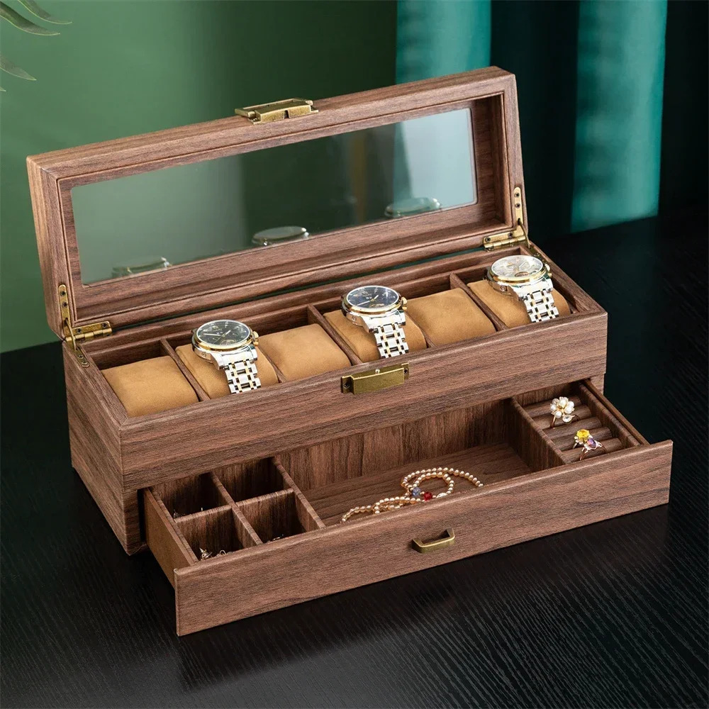 handmade wooden 6/10/12 grid watch box watch display box jewelry rack storage organizer 241007