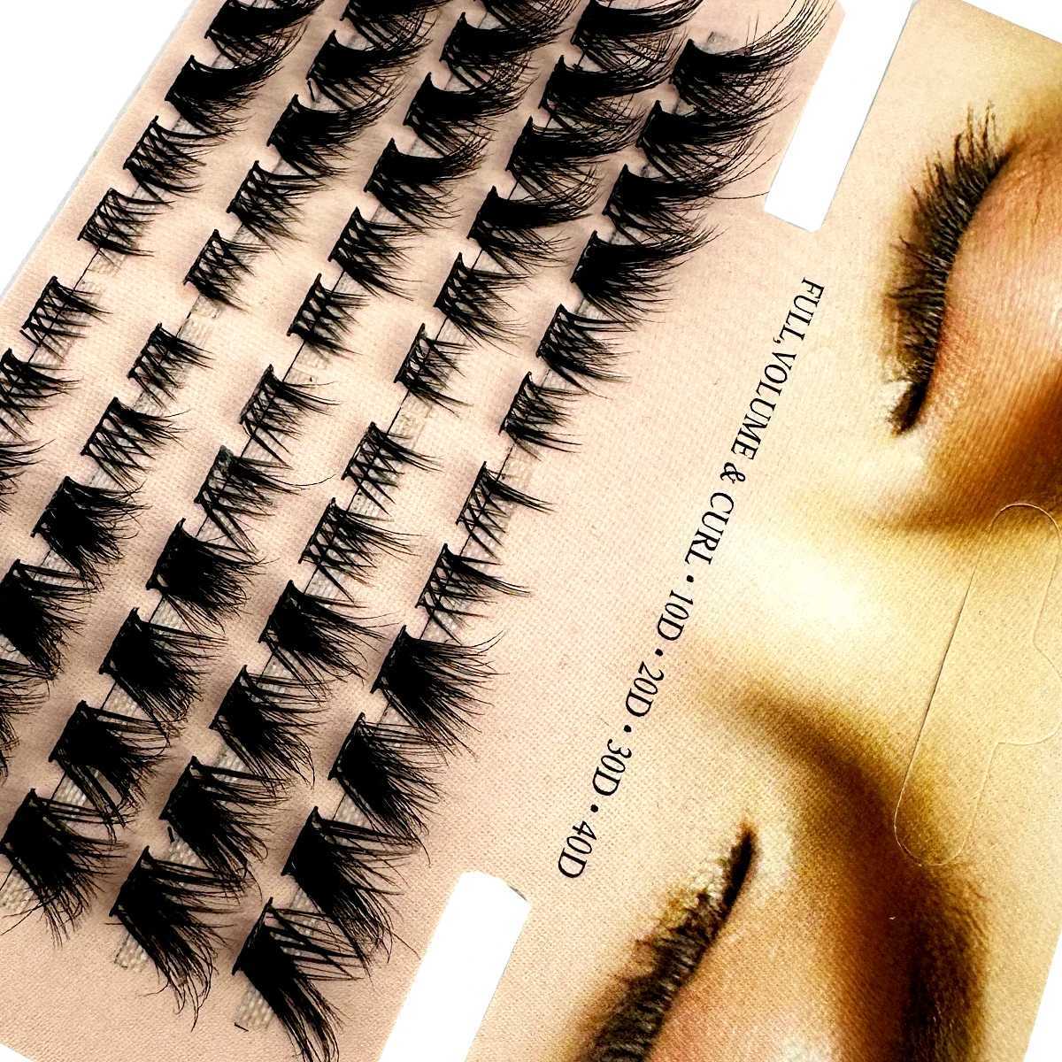 Mix 3D Fluffy Single Cluster Eyelash Extension Segmented Natural Mink Fox Eye Effect makeup Lashes Individual False eyelashesXJ241019