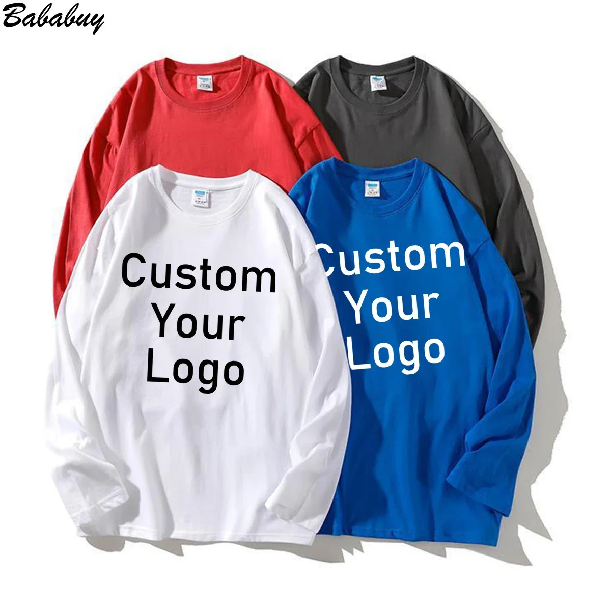 100% pure cotton custom mens long sleeved T-shirt making pictures or texture printing gifts for friends 241018
