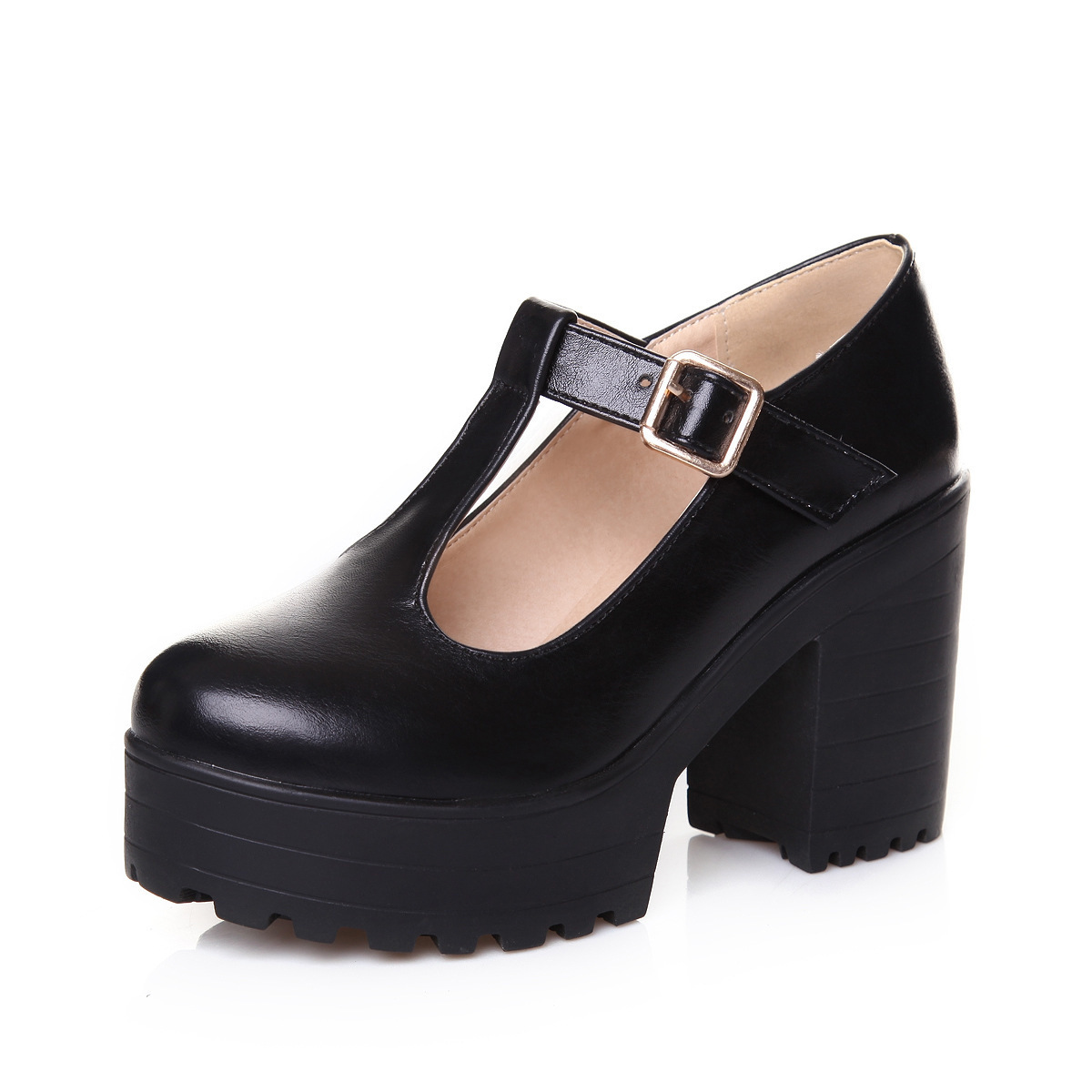 Large size women's shoes for spring/summer 2020, T-shaped with water platform, comfortable thick heel, super high heels, single shoe