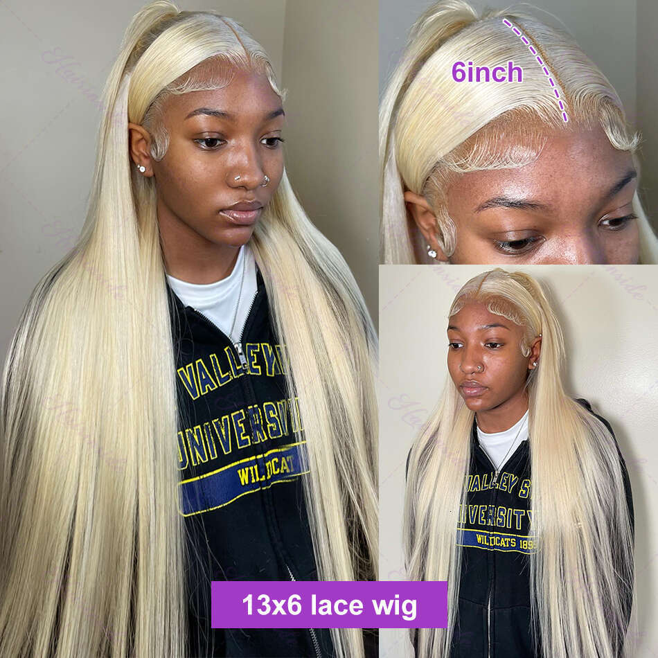 Hairinside 30 38 Inch HD 613 Bone Straight 13x6 Lace Front Human Hair Wig Color 200% 13x4 Honey Blonde Frontal Wigs For Women