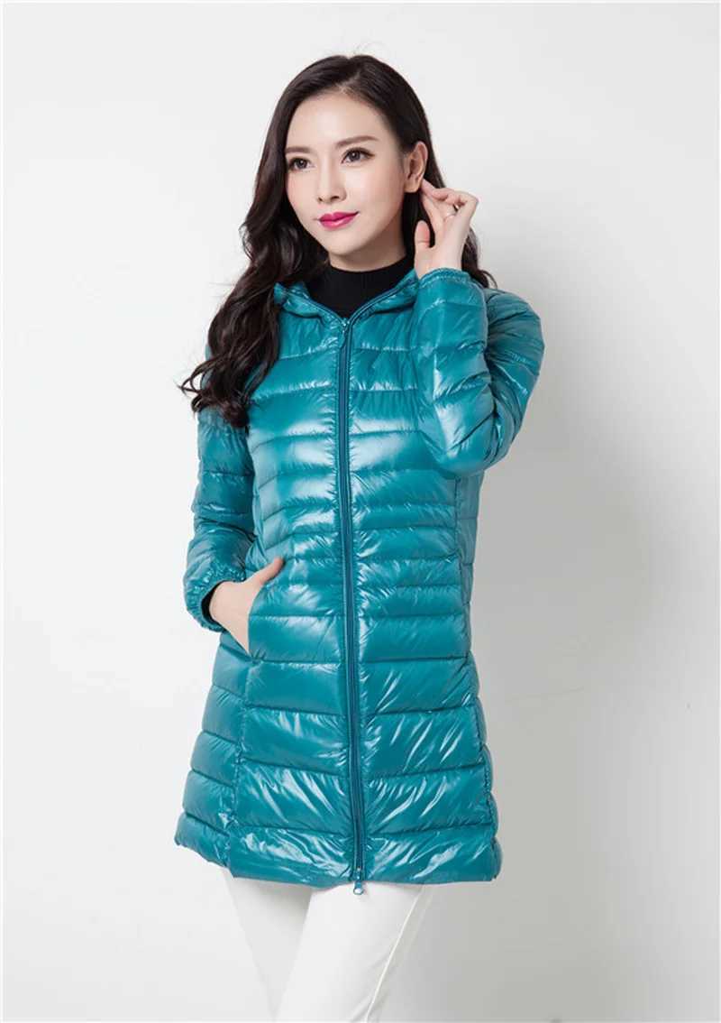 Women Spring/Autumn Ultra Lightweight Quilted Jacket 2023 New Woman Water and Wind-Resistant Big Size women Hoodies coatX241019