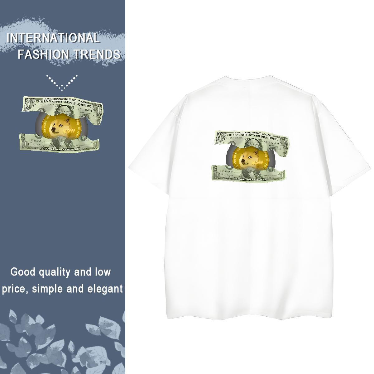 2024 DIY T shirt 230g 100% Cotton O Neck Short Sleeves Sports Street Wear moner Woman Tshirt Loose Custom Cartoon Tops Tees