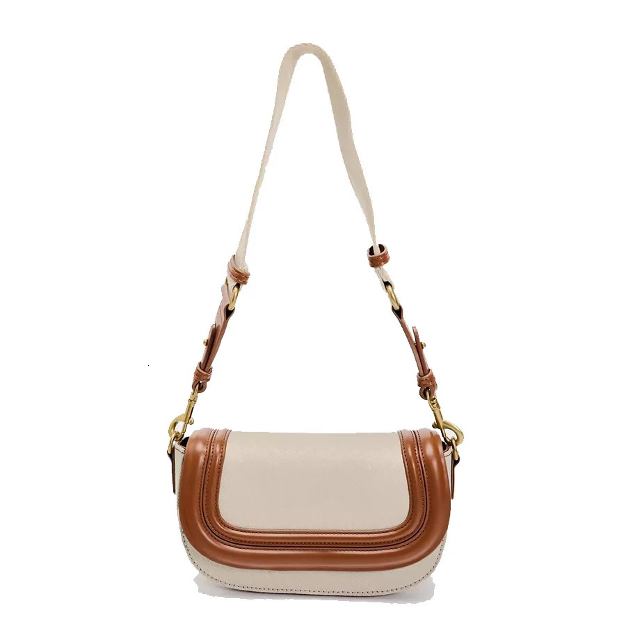 Womens handbag casual homeless bag handbag wide shoulder strap PU half moon crescent bag Communicating saddle shoulder bag 241018