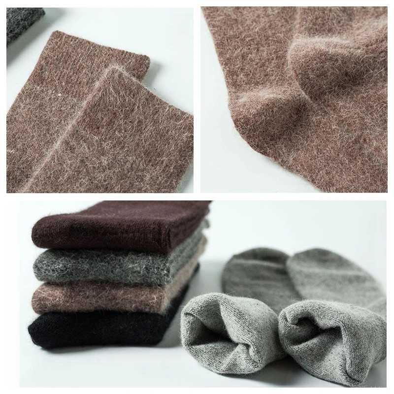 1pair Classic Men Cashmere Socks Autumn Winter Warm Pure Socks Comfortable Crew For Business Dress Long Socks KYY8213XJ241019
