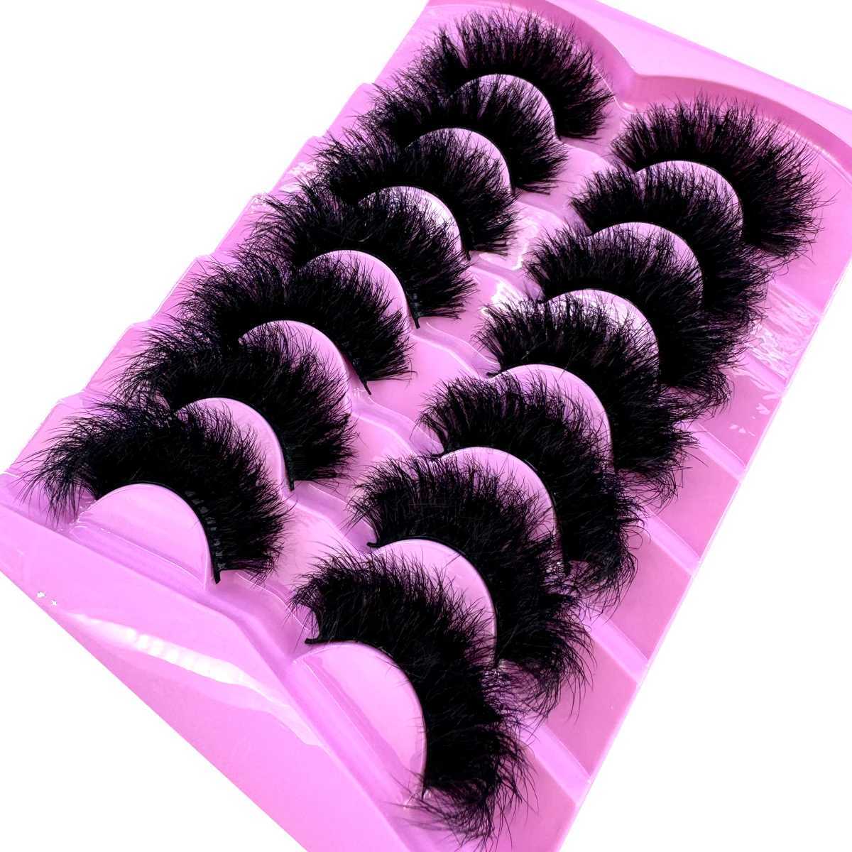 7 Pairs Fluffy False Eyelashes Naturally Soft Thick 9D Faux Mink Eyelashes Enhance Eye MakeupXJ241019