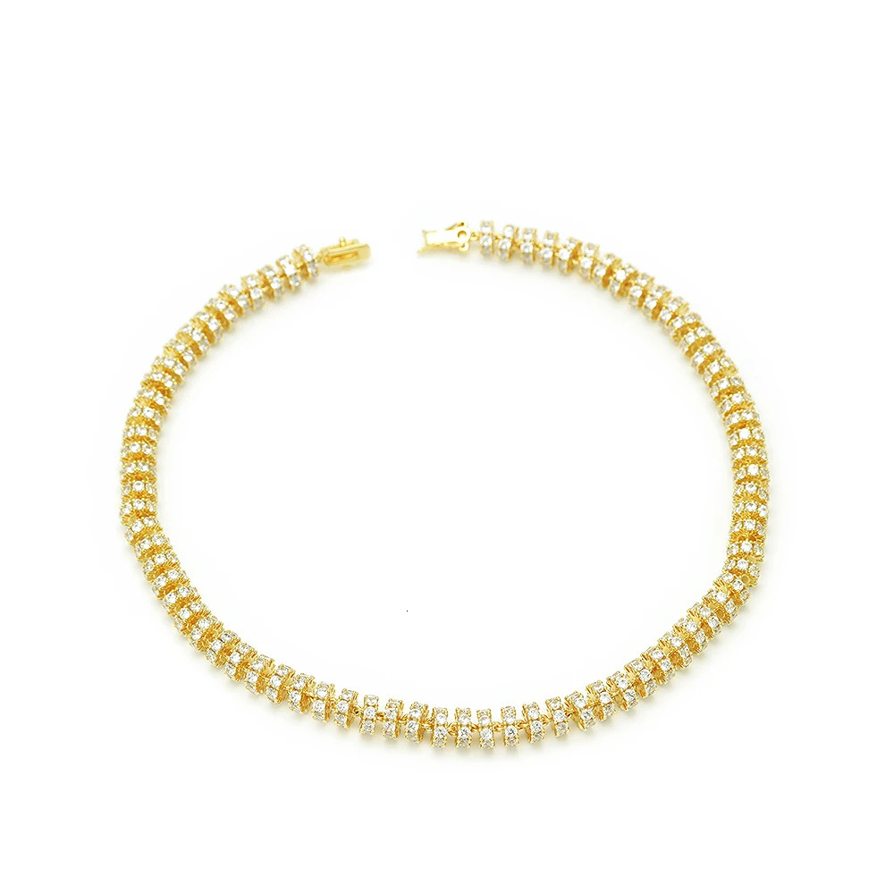 selling Brazilian style colorful CZ necklace 40cm 45cm 50cm Riviera gold-plated womens fashionable zircon necklace 241018
