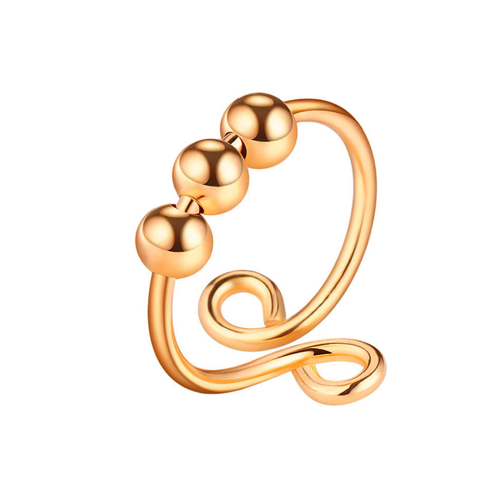 Creative Fidget Ring Free Rotation of Spiral Ring for Men Women 18K Real Silver Gold Plated Anti-Anxiety Relaxing Rings For Anxiety Ladies European Po