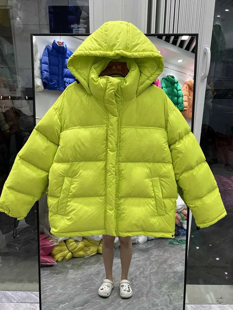 Women's Down Parkas Candy colors Hooded Women Coat Winter 90% White Duck Down Jacket 2023 New Thick Warm Loose Parka Outerwear Y241019CLNE