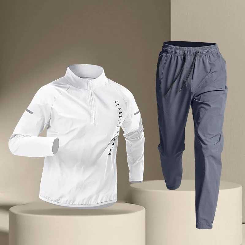 Mens training track and field clothes fitness compression sportswear running and jogging sportswear exercise 2 pieces/set of fitness clothing W241018