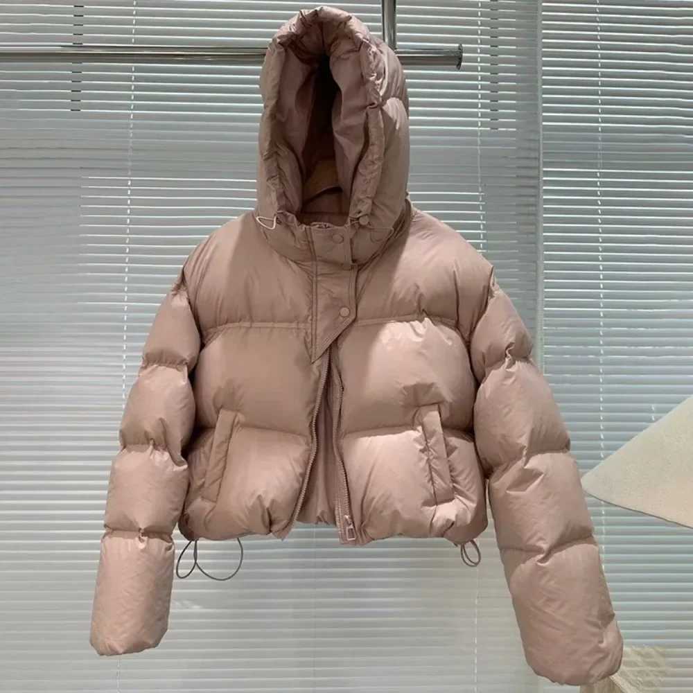 Women's Down Parkas 2024 new autumn and winter warm and casual short thick jacket for women womens white duck down jacket with hood Y24101912F5