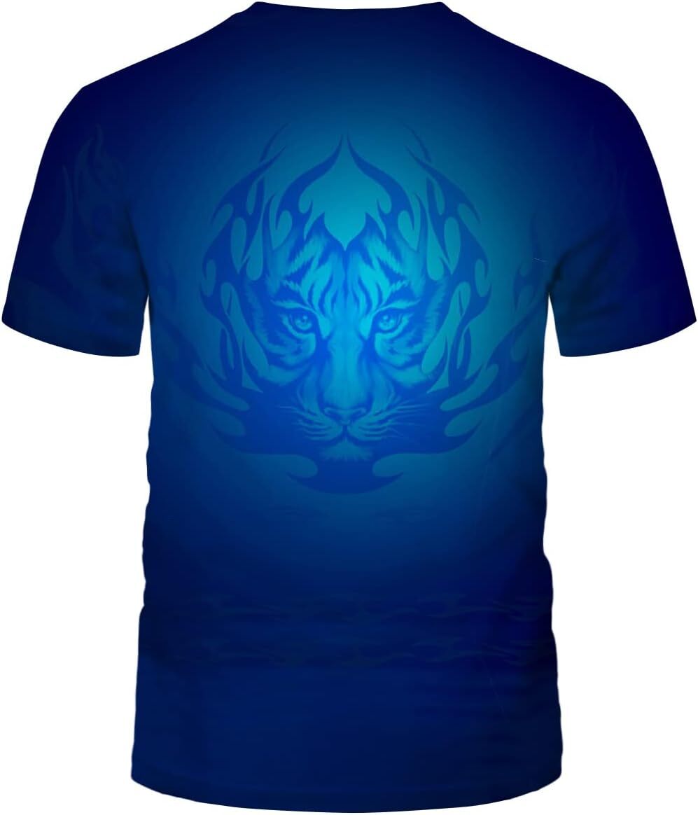 Mens T shirt Tiger Men's Cool T-Shirt Novelty Animal Print Trend Short Sleeve Shirt tee Casual tops summer clothes Fashionable and breathable