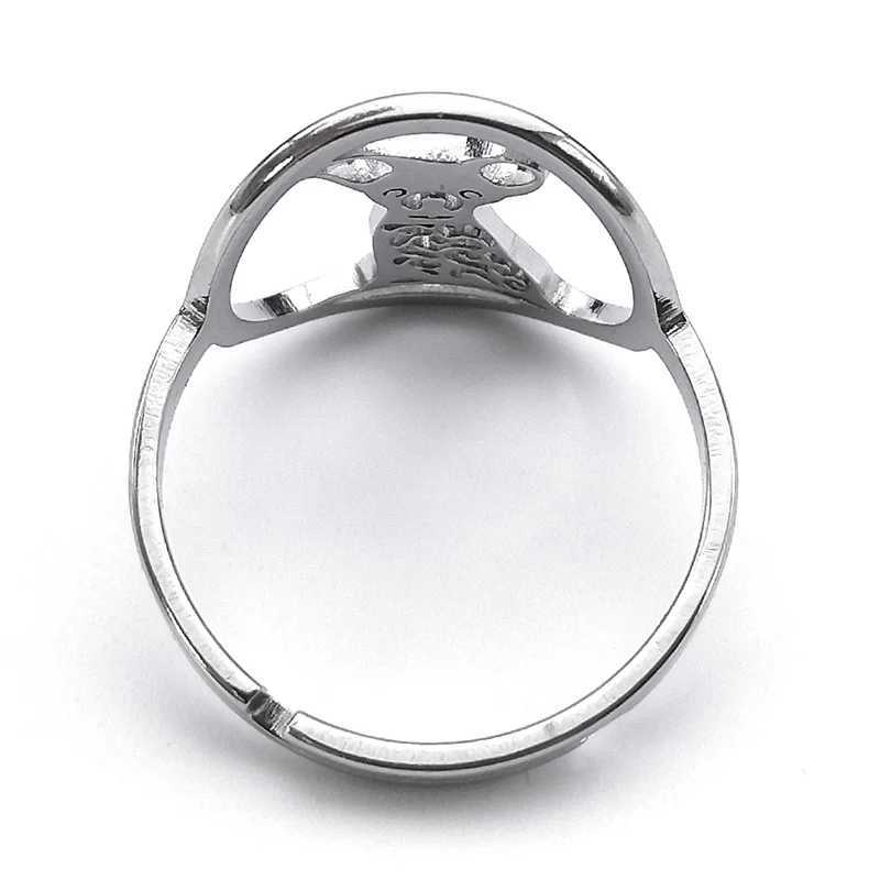 Cute animal Chihuahua dog ring mens stainless steel adjustable finger ring pet lover jewelry gift anillos RS01 Y241019