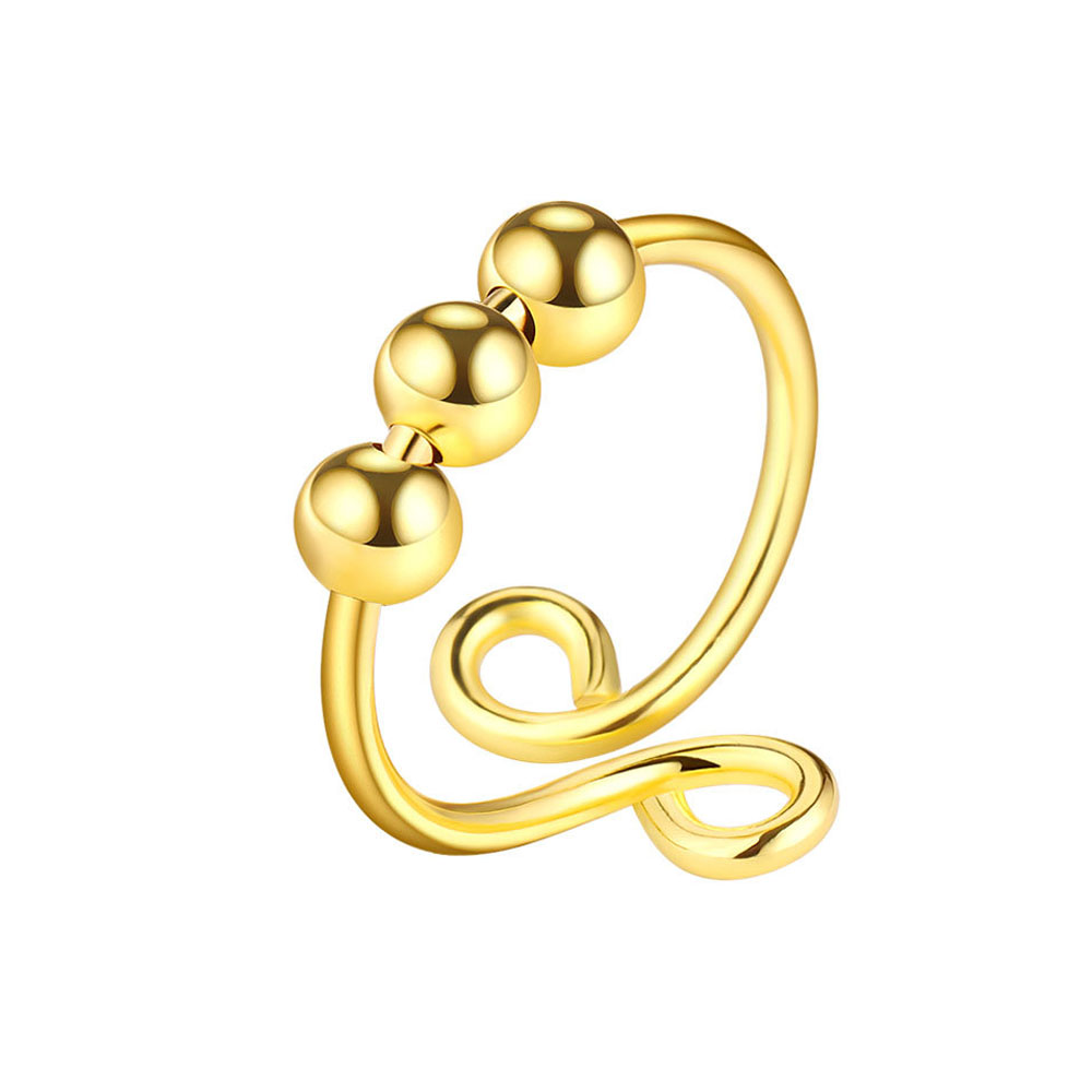 Creative Fidget Ring Free Rotation of Spiral Ring for Men Women 18K Real Silver Gold Plated Anti-Anxiety Relaxing Rings For Anxiety Ladies European Po