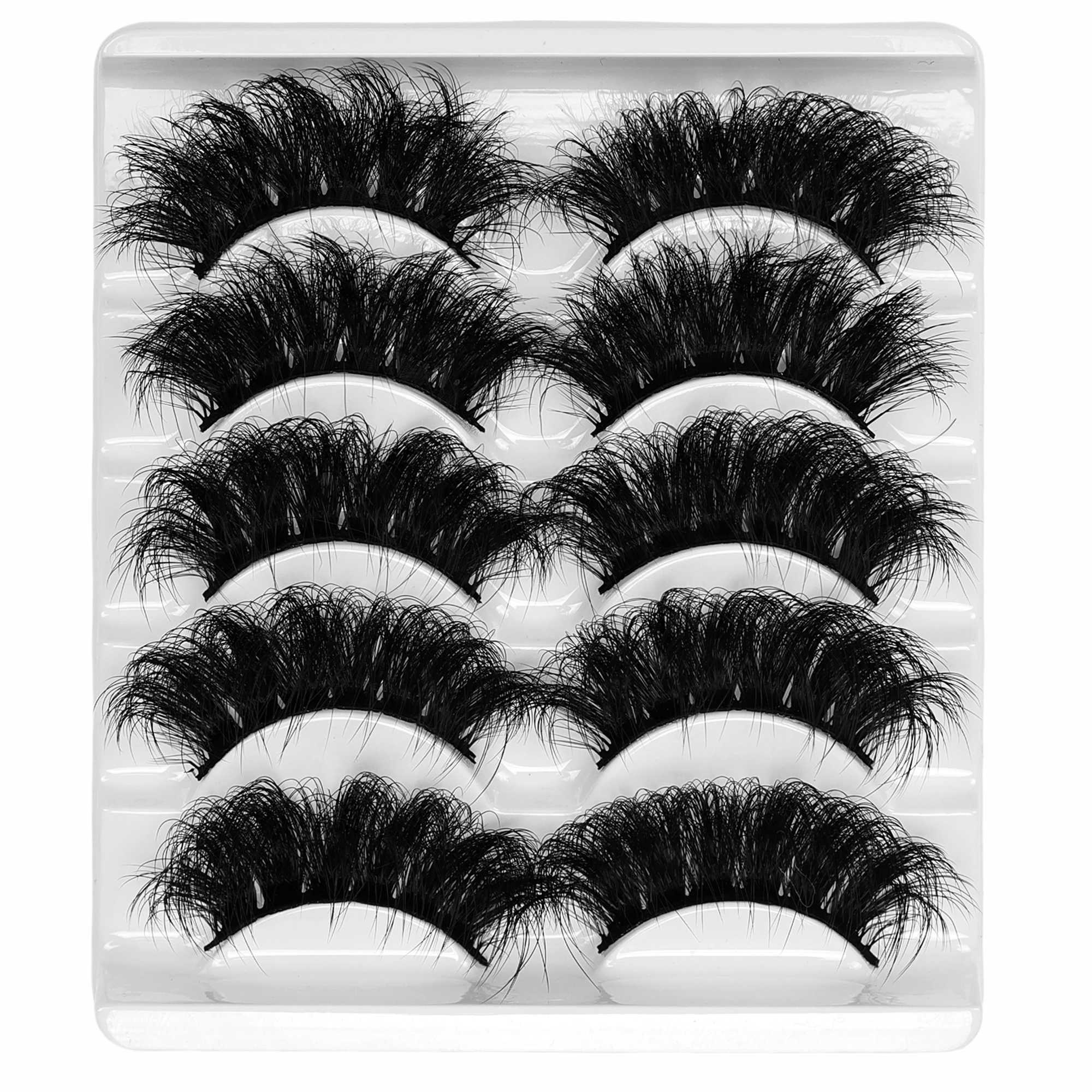 5 Pairs Eyelashes Faux Mink Eyelashes Long Lasting Fluffy Mink Lashes Dramatic Volume lashes Extension Thick LongXJ241019