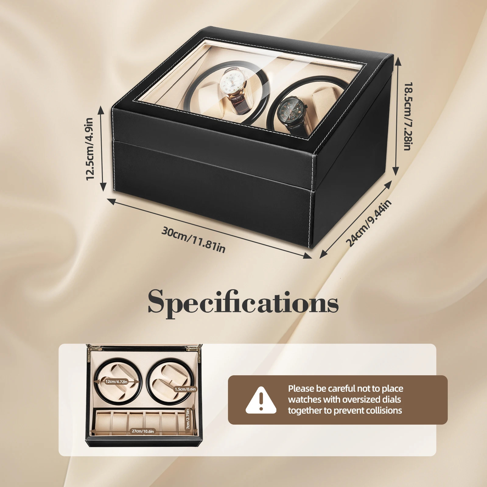 Four automatic watch boxes with 6 flexible watch pillows luxurious PU leather storage box fashionable home accessories 241018