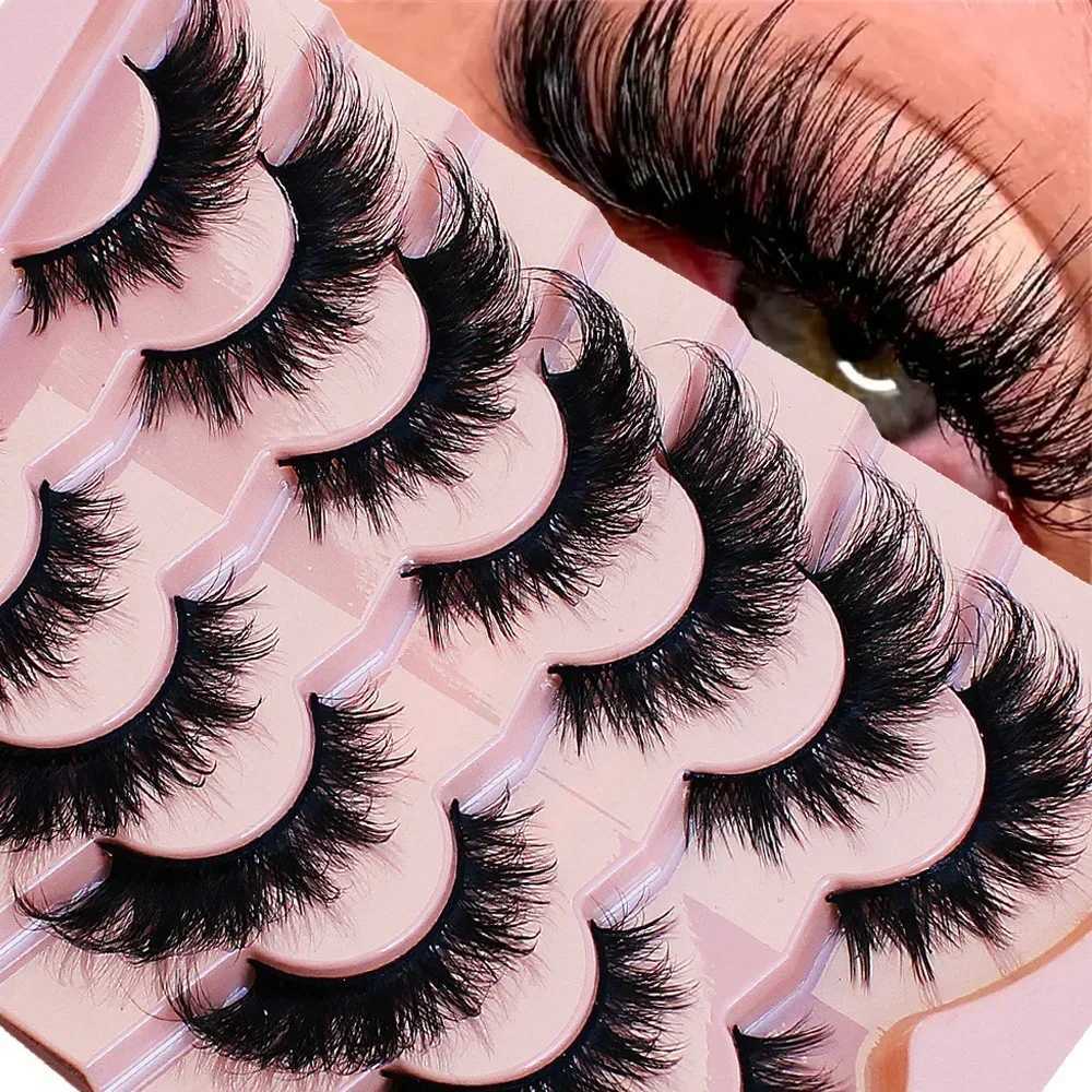 False Cat Eye 7 Pairs Eyelashes Winged Lashes Natural Look Fluffy Makeup Eyelashes Extensions For Party Dating Stage MakeupXJ2475