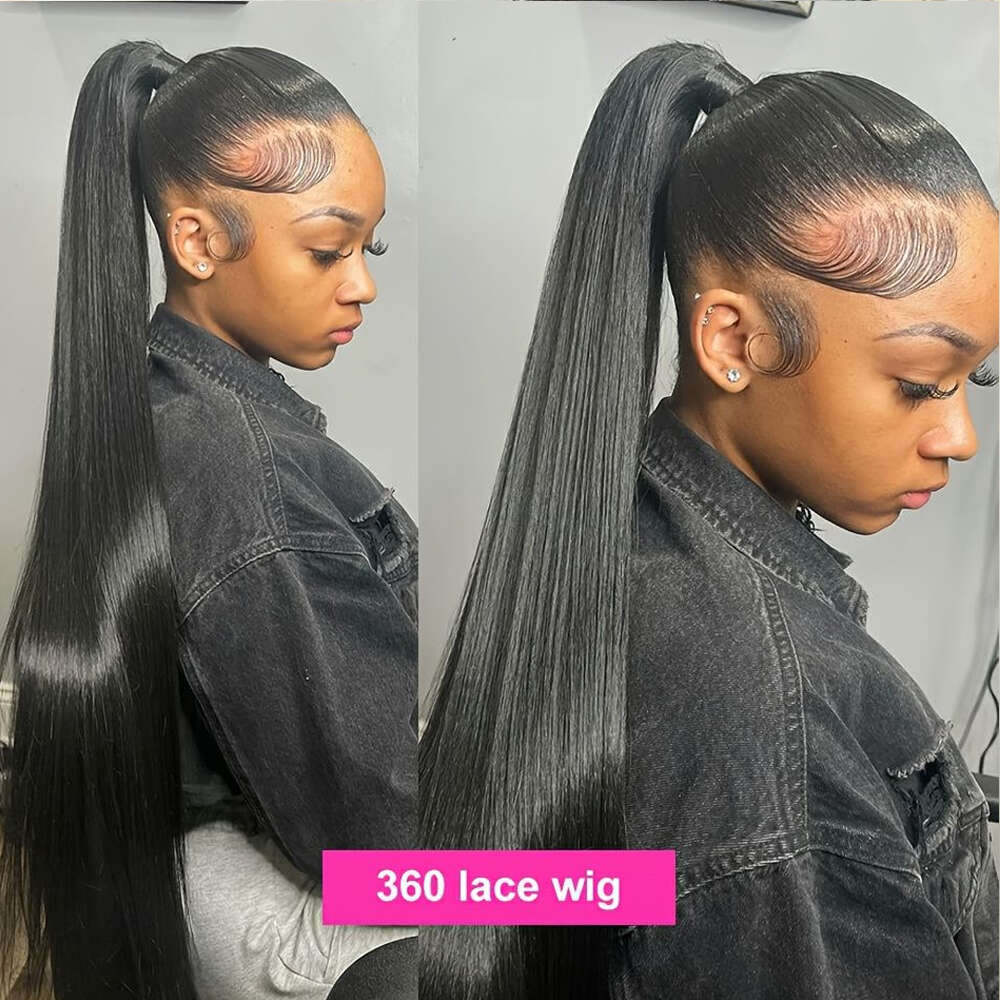 250 Density 360 Straight Full Frontal Glueless Wigs Ready To Wear 30 Inch Hd Lace Front Wig 13X6 Human Hair