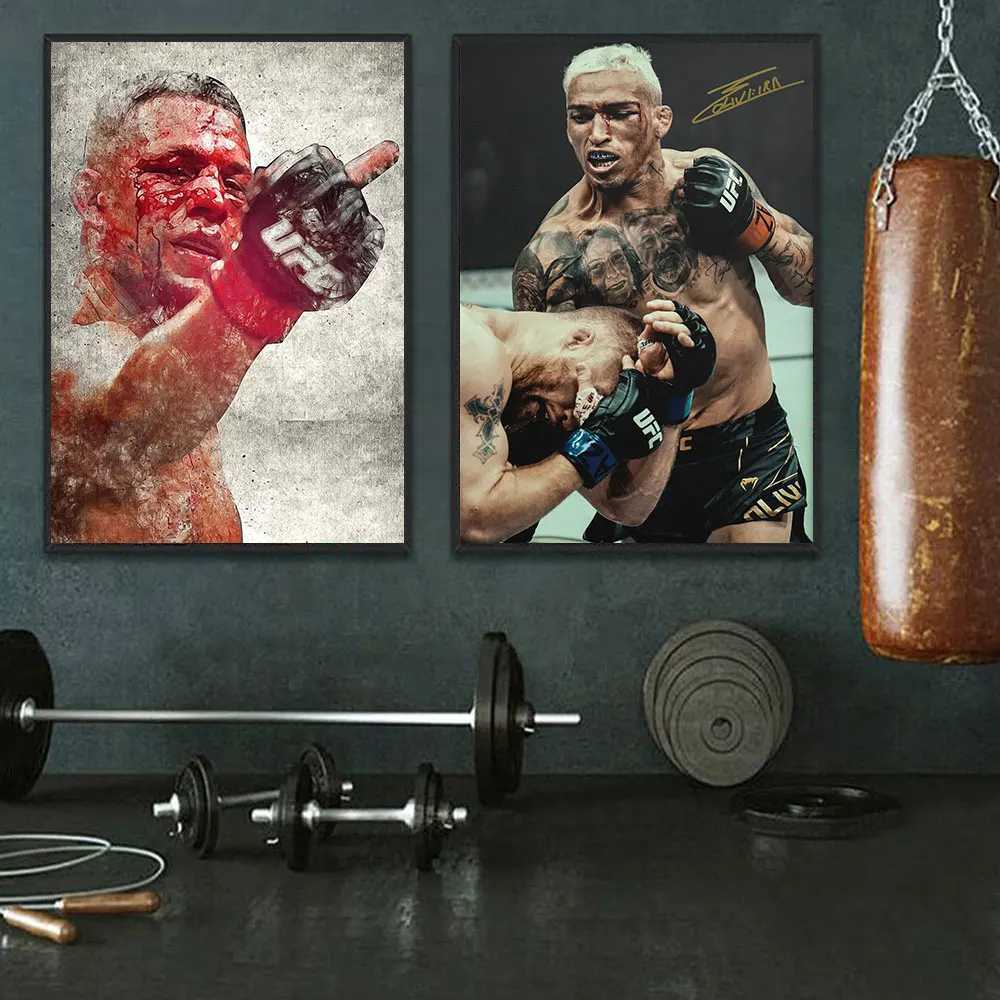 Boxing Conor McGregor Professional Boxers Nate Diaz Gloss Poster Canvas Print Painting Wall Decor Art Gym Room DecorationXJ241016