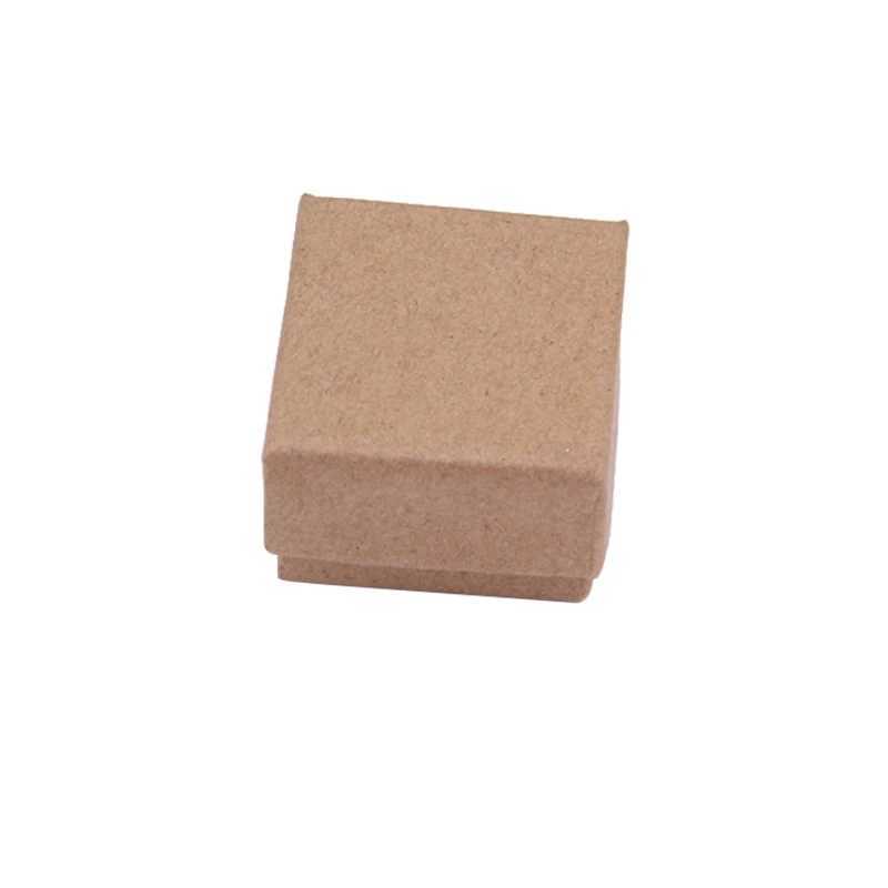4x4x3cm ring box 24 pieces cowhide earrings/pendants gift box high-quality jewelry organizer display paper packaging black sponge W241019