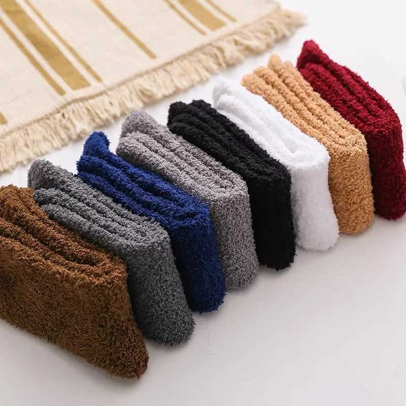 Males Thermal Coral Fleece Socks Winter Super Thick High Quality Home Floor Warm Snow Boot Socks for Men Cotton Plush Cold SockXJ241019