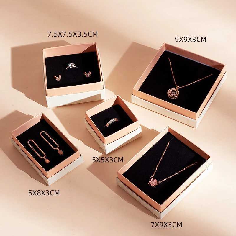 1Pc paper jewelry packaging box used for rings earrings necklaces bracelets wedding organizers display gift box high-end jewelry box W241019