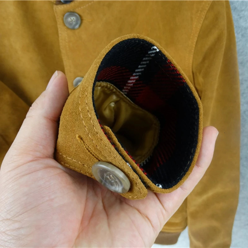 Classic Men Genuine Leather Jacket Casual Mens Pilot Style Warm Real Cow Suede Bomber Coats Winter 241018