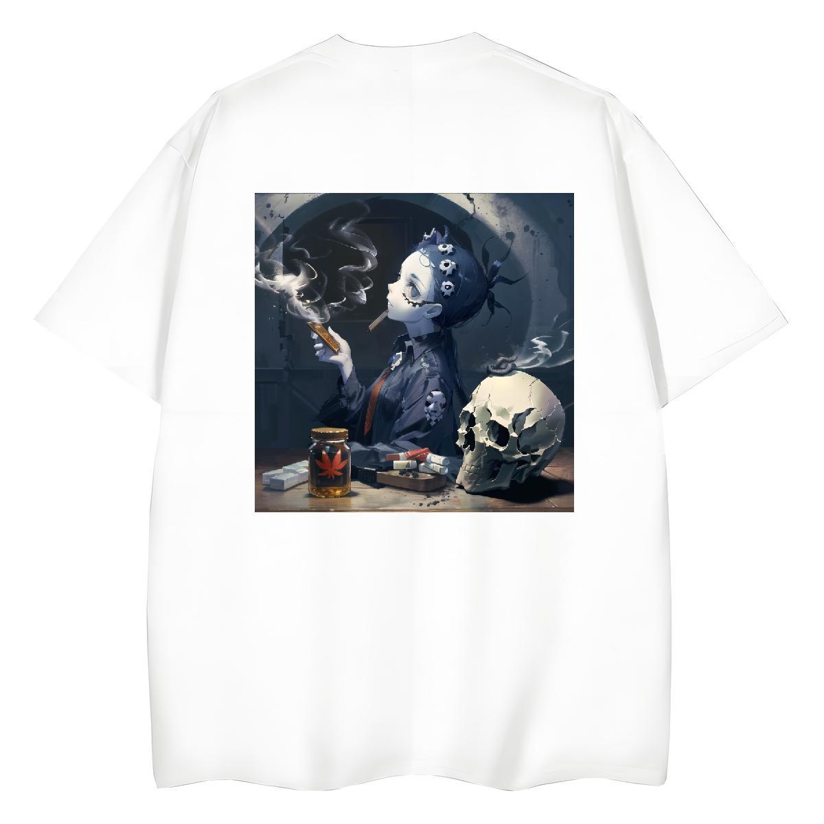 DIY T Shirt For Woman 230g Pure Cotton Comfortable Beach skull Lady T shirt High quality DIY Logo Tees
