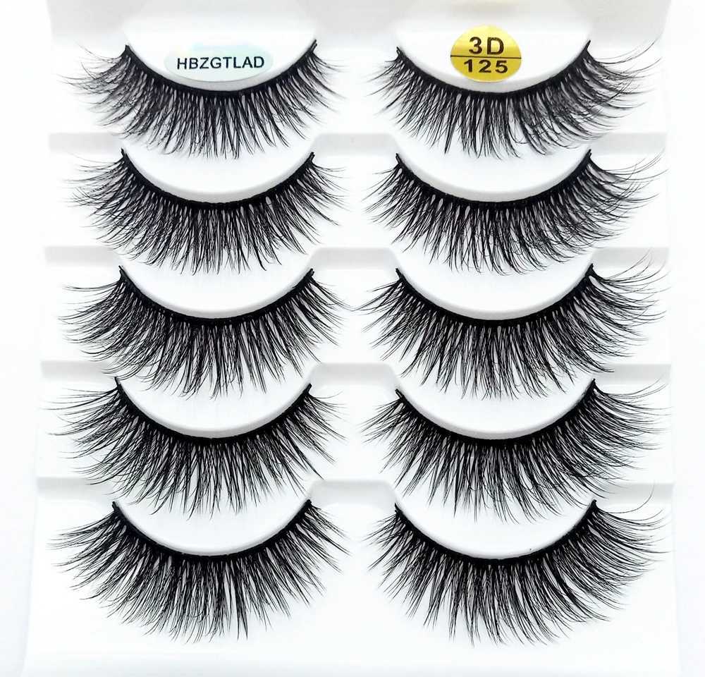 2021 NEW 2-10 pairs 100% Real Mink Eyelashes 3D Natural False Eyelashes Mink Lashes Soft Eyelash Extension Makeup Kit CiliosXJ241019