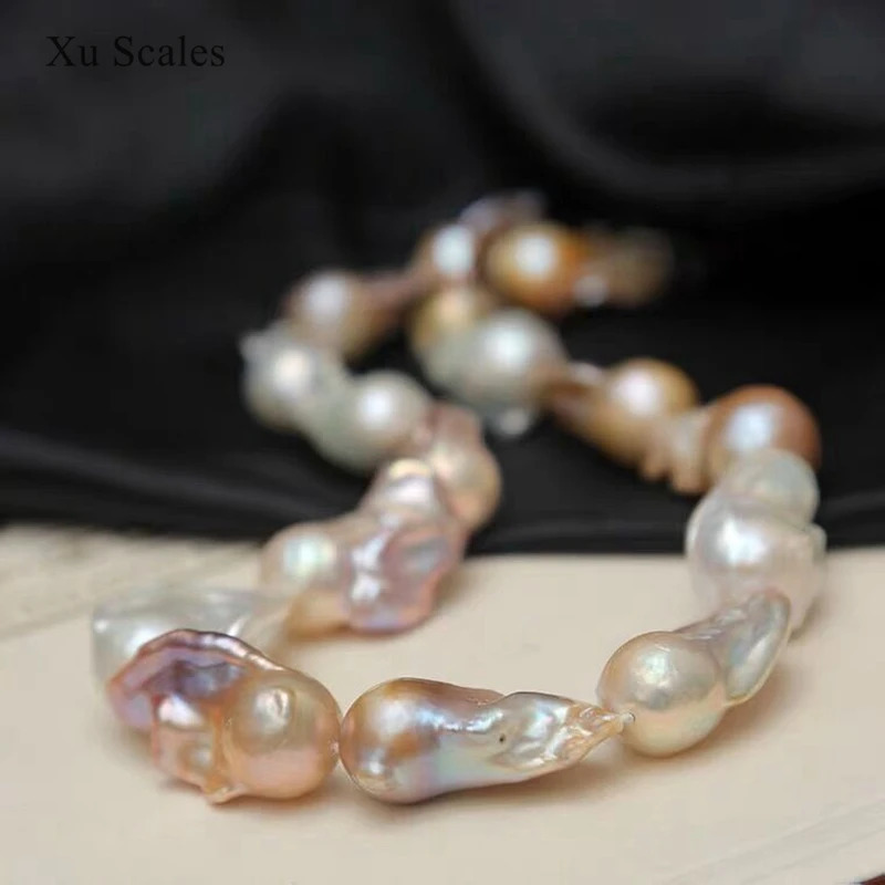 Natural Freshwater Baroque White Multicolor Mixed Pearl Bead Necklace European and American Fashion High end Jewelry 241018